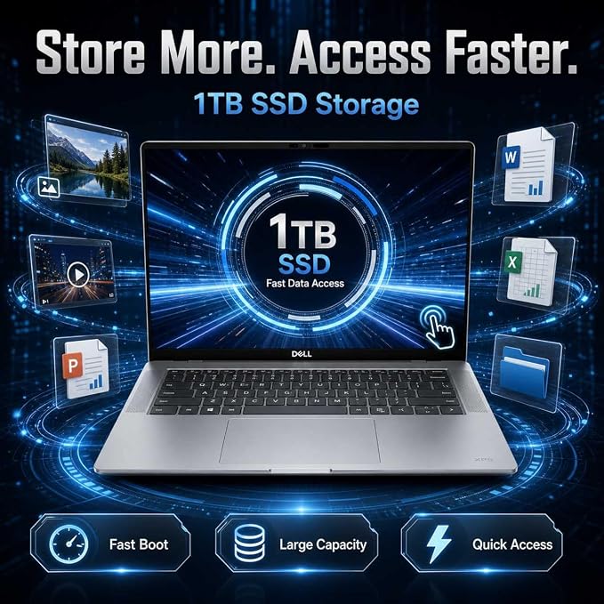Dell 16 DC16251 Touchscreen Laptop, Intel 10-Core Core 7 150U (Up to 5.4 GHz), 16" FHD+ IPS 300 Nits Display, 32 GB DDR5 RAM, 1 TB SSD, Copilot AI, Fingerprint, Backlit KB, Wi-Fi 6E, Windows 11 Pro - Image 9