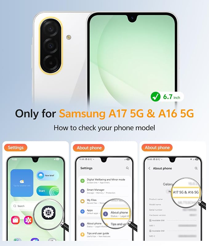 FNTCASE for Galaxy A17/A16 5G Phone Case: for Samsung A17 Cases Matte - Image 2