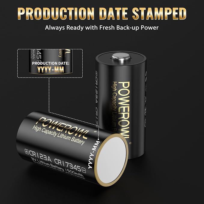 POWEROWL CR123A 3V Lithium Battery 12 Count, High Capacity 123A 123 C123 - Image 5