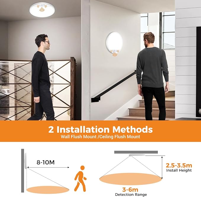 slochi Motion Sensor Light Indoor Wired, 8.7 Inch 3000K/4000K/6500K Closet - Image 8