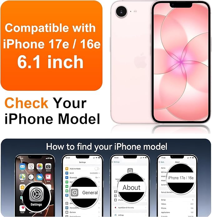 Magnetic Glossy Case for iPhone 17e, iPhone17e/16e Phone Case Slim Clear Luxury - Image 2