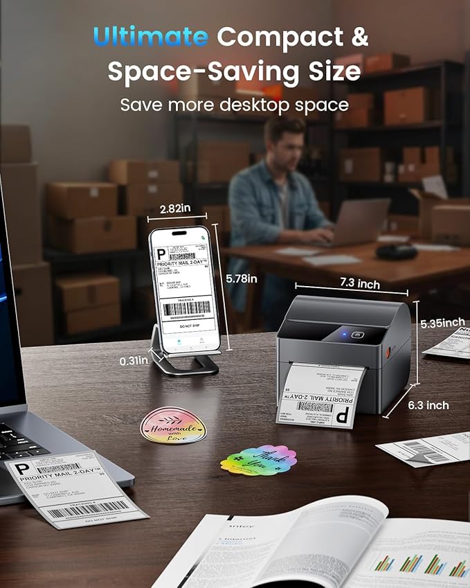 ASprink Bluetooth Shipping Label Printer 4x6, 2026 Upgraded Thermal Label - Image 4