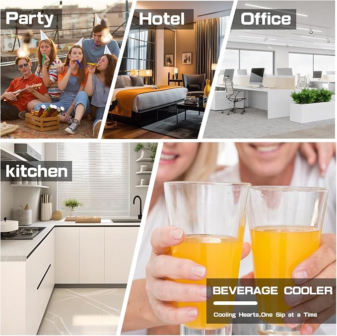 Stopasd Beverage Refrigerator Cooler, 0.9 Cu.Ft/24 Can Drink Fridge with Adjustable Shelves & Clear Door for Soda Wine Beer, Countertop Mini Fridge, Compact Design for Home/Office/Bar (40-61 ℉), Black - Image 7