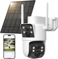 LIWAN Dual Lens Solar Security Camera Wireless Outdoor, 360° PTZ & Fixed Dual by LIWAN