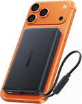 Baseus Picogo AM52 MagSafe Power Bank, Qi2.2 25W 10,000mAh Magnetic Portable Charger, 0.6" Slim Built-in 45W USB-C Cable, Alloy Fast Charging Wireless Battery Pack for iPhone 17/16/15/14/13/12 Only by Baseus