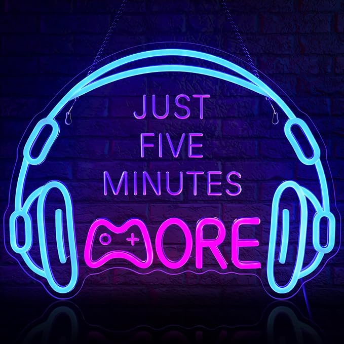 Gaming Neon Sign, Large Bright and Dimmable Colored LED Headset Gamer Neon by ReyeeInc