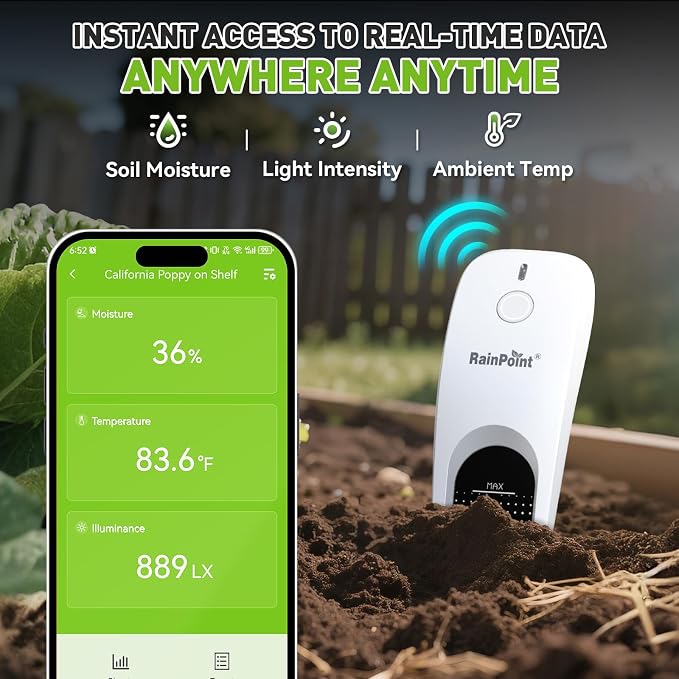 RainPoint 3-in-1 APP Remote Monitoring WiFi Soil Meter - Image 3