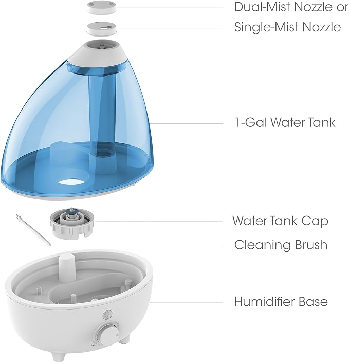 Pure Enrichment MistAire XL Ultrasonic Cool Mist Humidifier - All Day Operation for Large Rooms, 1 Gallon Tank, Variable Mist Control, Automatic Shut-Off, Whisper Quiet, and Optional Night Light - Image 5
