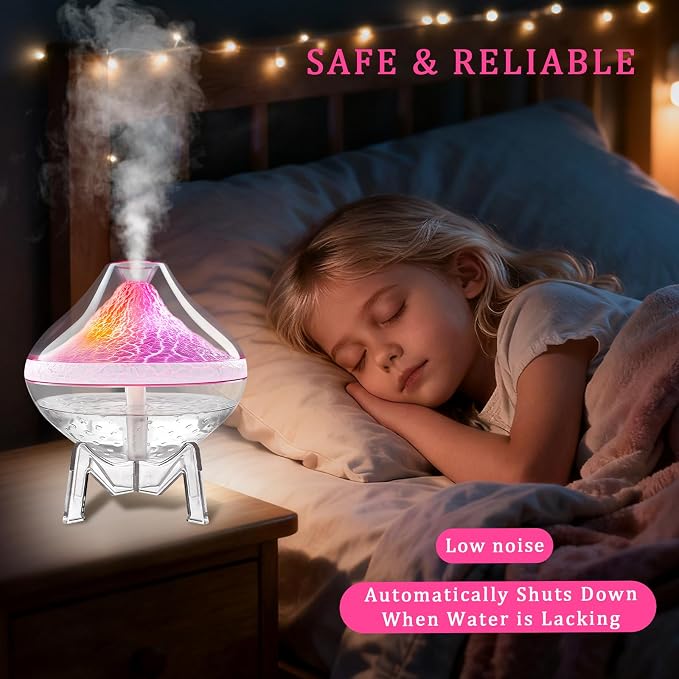 Small Humidifiers for Bedroom Cool Mist Ultrasonic,Baby Humidifier with Humidity Sensor Auto Shut Off LED Colorful Gradient Light Mini Humidifier For Plants,Bedroom,Baby Room,Office, Home（White) - Image 5