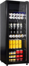 Cucina Magica 4.8 Cu.Ft Beverage Refrigerator, 155 Can Mini Fridge with Freeze with Glass Door, Adjustable Shelves, Drink Fridge, Suitable for Soda, Beer, Essential for Home/Bar by CucinaMagica