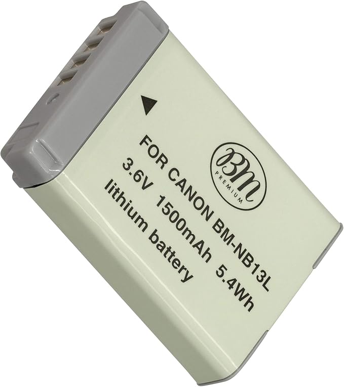 BM Premium NB-13L Battery for Canon PowerShot SX740 HS, G1 X Mark III, G5 X by BMPremium