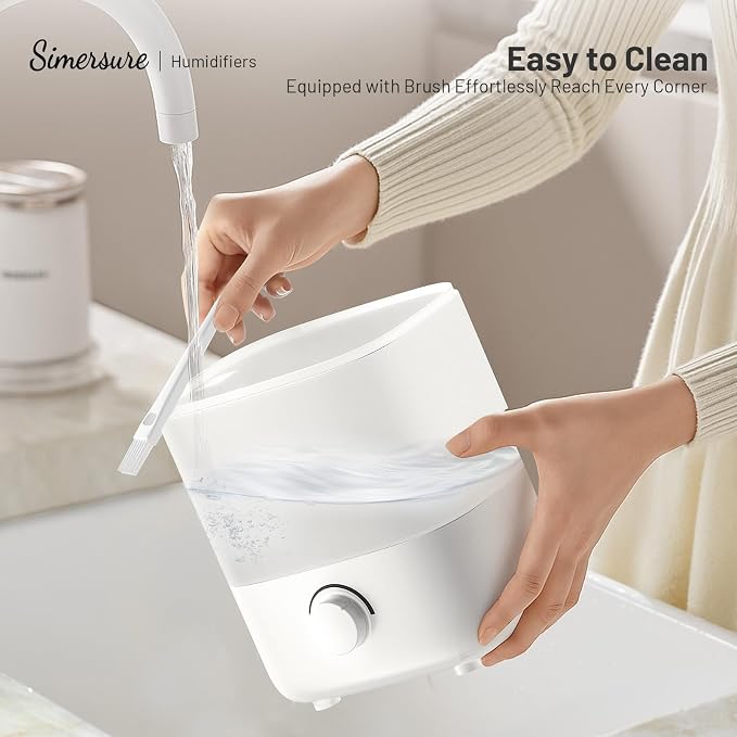 Top Fill Humidifier, 2L Water Tank for Bedroom, 28H Long Lasting New White Air Humidifier for Large Room, Ultra Quiet 25dB Cool Mist for Baby, Plants, Office, Easy to Clean & Fill - Image 6