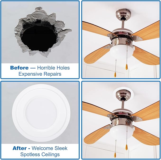 PATIKIL 3.6" ID 5" OD Plastic Trim Ring, Translucent Matte White - Image 5