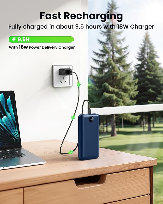 Portable Charger Power Bank 50000mAh 22.5W Fast Charging Battery Bank USB C External Battery Pack with 3 Output & 2 Input Digital Display Travel Essential for iPhone 16/15/14/13/12, Samsung, iPad etc - Image 5