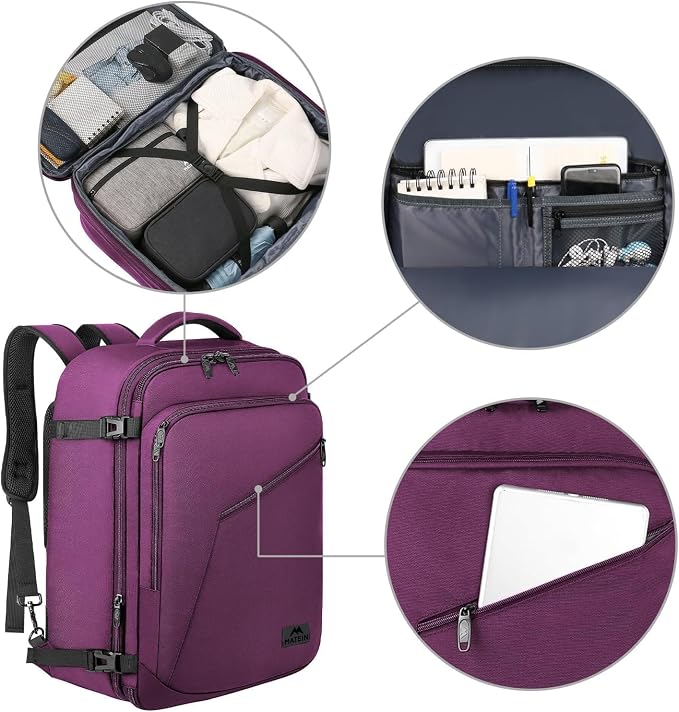 MATEIN Carry on Backpack for Women, 27L Flight Approved Backpack for Teacher - Image 8