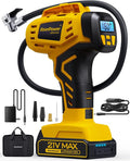 KeenPower Tire Inflator Portable Air Compressor - Super Fast - 21V Rechargeable Battery Powered Handheld 160PSI Tire Inflator, Dual Power Supply Modes, Portable Air Pump for Car Motorcycle E-Bike by KeenPower