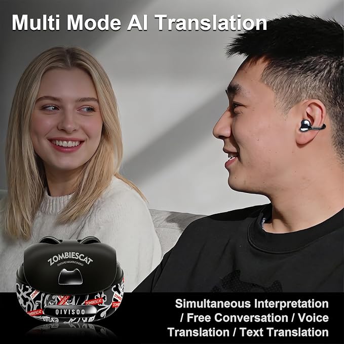 Third-generation Open Headphones, Clip-on Earplugs, True Wireless TWS Bluetooth 6.0 Earclip Earphone with Microphone, Stable to Wear Suitable for Glasses Wearers and Outdoor Sports and Running, Black - Image 2