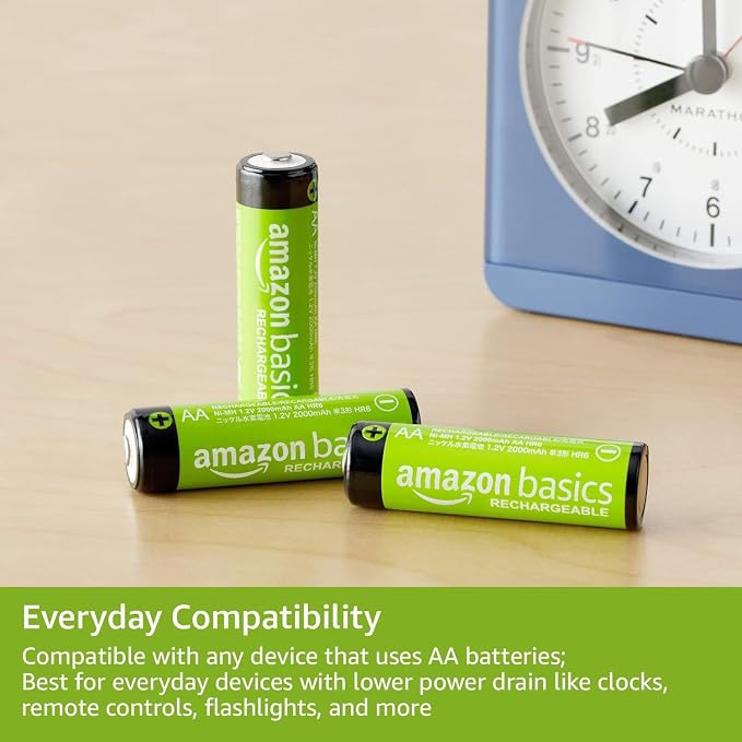 Amazon Basics 16-Pack Rechargeable AA NiMH Batteries, 2000 mAh, Low Self - Image 3