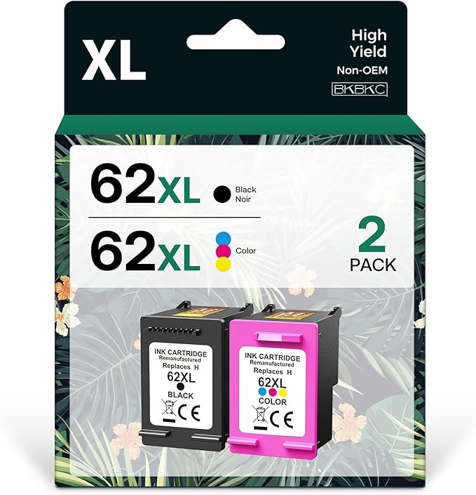 BKBKC Compatible 62XL Ink Cartridge Replacement by BKBKC