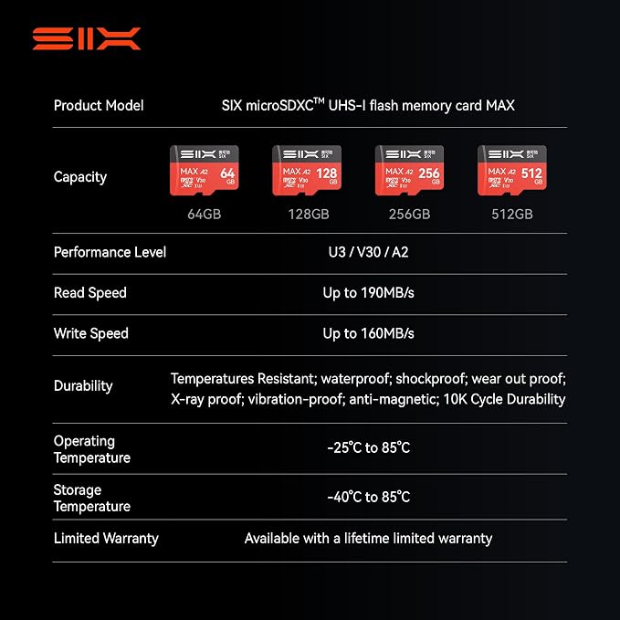 SIX M200 128GB Micro SD Card Read Up to 190MB/s - Image 9