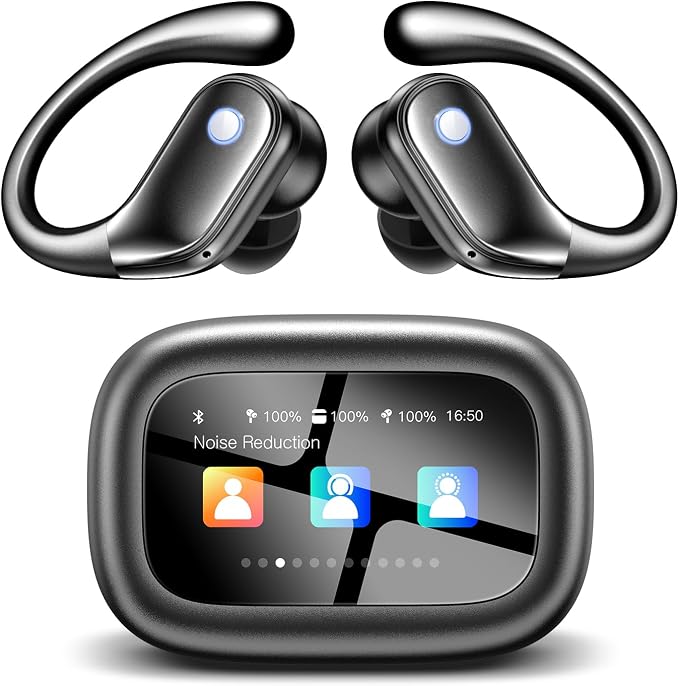 jaddsa Bluetooth 5.4 Wireless Earphones with Touchscreen Control (Mattle Black) by WirelessEarbuds
