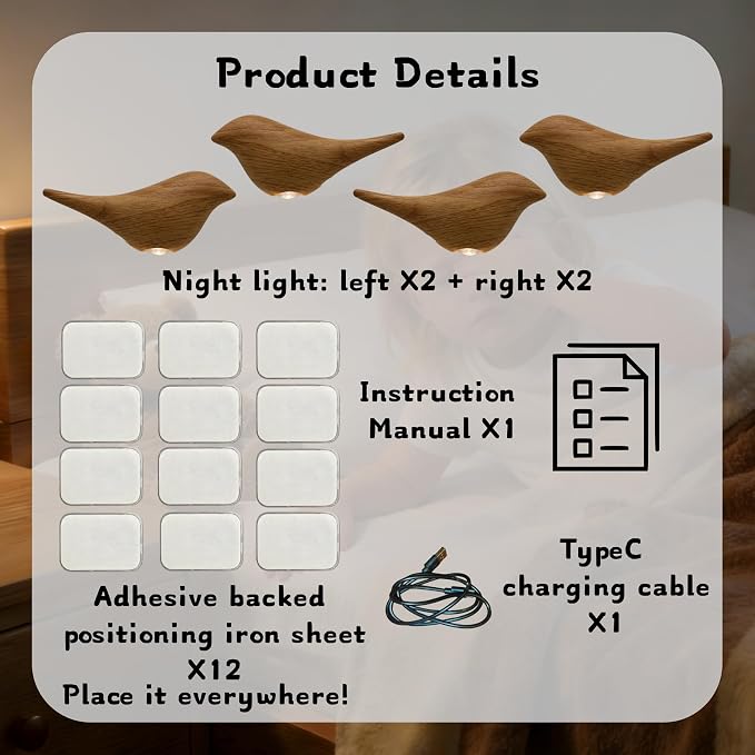 Cute Bird Night Light: Motion Sensor Lights Indoor - Image 2