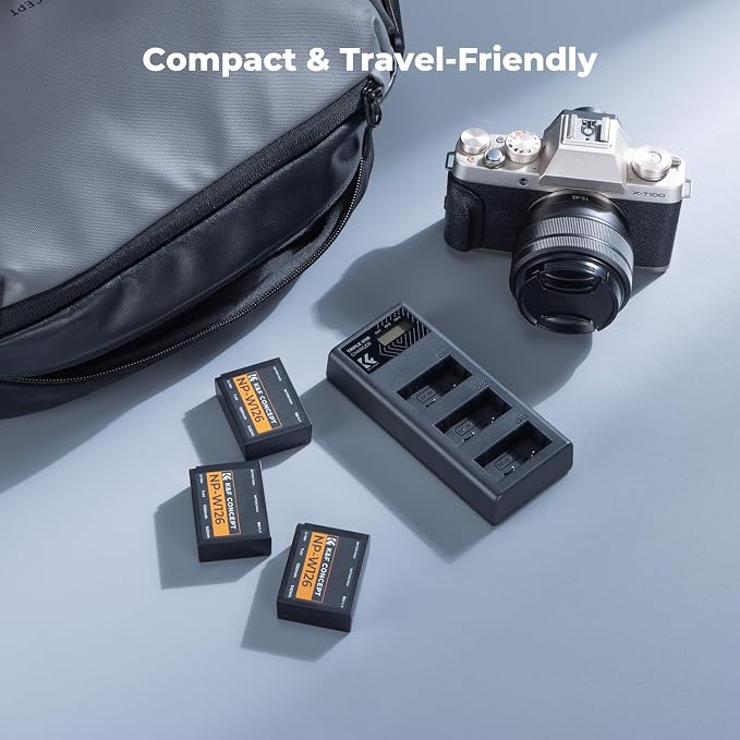 K&F CONCEPT 3-Pack NP-W126 Battery and Upgraded 3-Slot NP-W126S XT30III Battery - Image 7