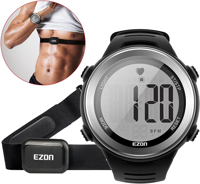EZON Heart Rate Monitor and Chest Strap, Exercise Heart Rate Monitor, Sports by EZON
