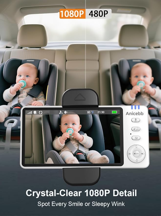 Wireless Baby Car Camera with 2 Cameras, 1080P Night Vision, Auto On/Off - Image 3