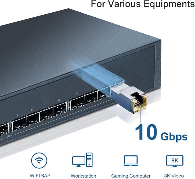 10Gb SFP+ RJ45 Transceiver, 10GBASE-T SFP to Ethernet Module, 10 gigabit SFP - Image 3