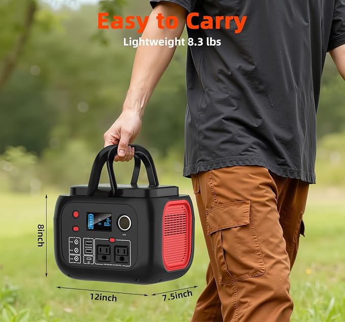 ENOFLO Portable Power Station 300W, 228Wh Solar Generator with 110V Pure Sine Wave AC Outlet, Backup Lithium Battery Generator for CPAP Outdoor RV Camping Emergency Home Use - Image 7