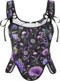 SCARLET DARKNESS Bustier Tops for Women Renaissance Floral Lace Up Bodyshaper by SCARLETDARKNESS