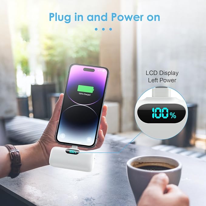Mini Portable Charger USB C Power Bank,Upgraded 5000mAh PD Fast Charging Battery Pack Built-in USB-C Connector Travel Essential for iPhone17/17Pro/17Pro Max/Air/16 Plus/16Pro Max/15 Series,Android etc - Image 5