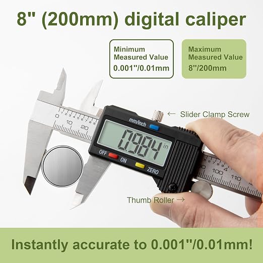 Digital Caliper 0-8" Measuring Tool - Image 2
