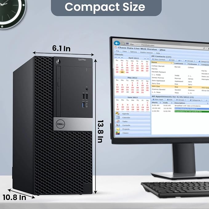 Dell Tower Desktop PC – Intel Core i5-6500 6th Gen Processor – 16GB DDR4 RAM – 1TB SSD – Keyboard & Mouse – Wi-Fi – Office, Home, Business Desktop Computer Windows 11 Pro (Renewed) - Image 3