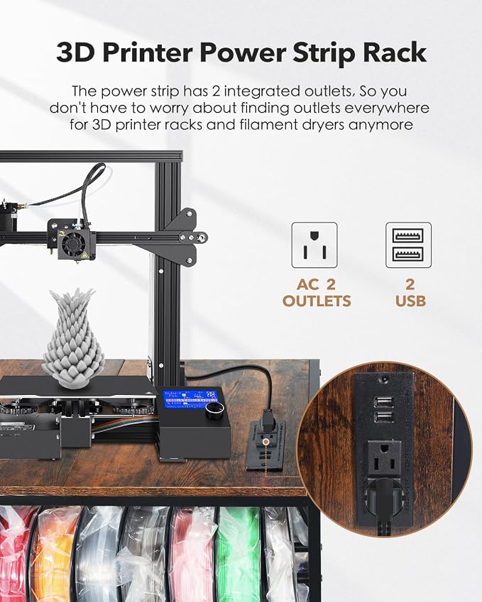 3D Printer Stand with Filaments Storage-Small 3D Printer Table - Image 2