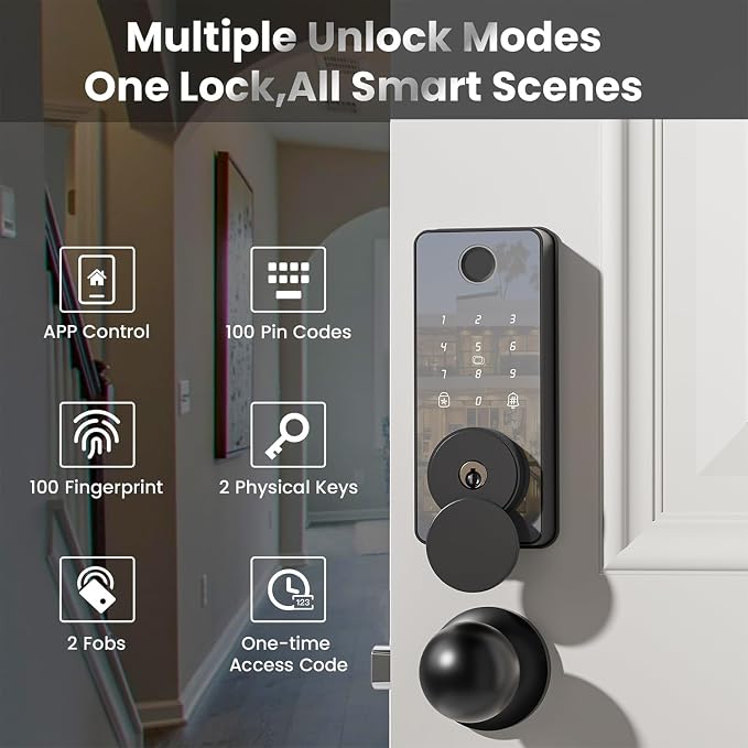 Fingerprint Door Lock, Biquole Keyless Entry Door Lock, Smart Lock - Image 2