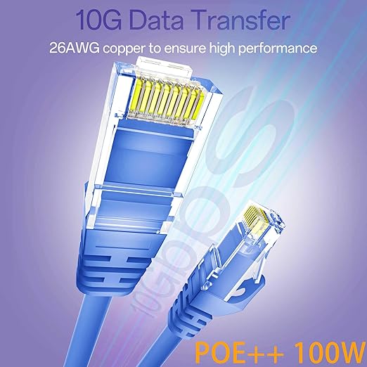 Cat 6 Ethernet Cable 1FT, Cat6 Ethernet Patch Cable 10Gbps, High-Speed UTP Cat6 - Image 2