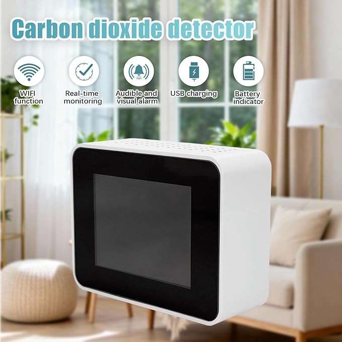 Carbon Dioxide Detector Portable, Formaldehyde TVOC Air Quality Monitor - Image 6