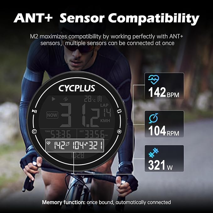 CYCPLUS GPS Bike Computer, Wireless Cycling Computer, ANT+ Bluetooth Bicycle - Image 6