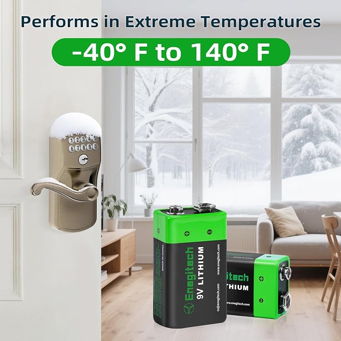 Enegitech 9V Lithium Battery, 9 Volt Lithium Battery 1200mAh - Image 3