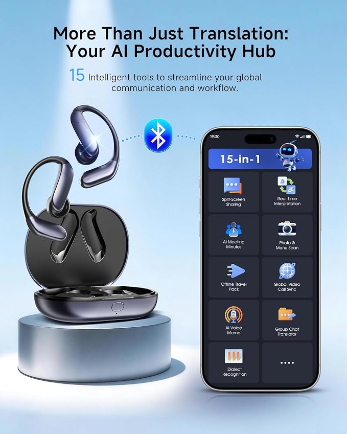 AI Translation Earbuds: 170 Languages & 0.45s Instant Real-Time Translator - Image 6