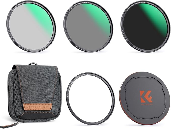 K&F CONCEPT 82mm Magnetic CPL+ND8+ND64+Magnetic Basic Ring+Lens Cap Camera Lens by KFCONCEPT