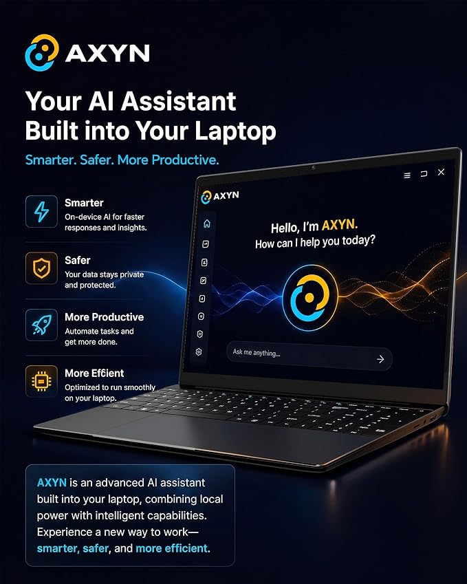 15.6'' AI Laptop with Office 365 12GB RAM 256GB SSD Win 11 Laptops | 7000mAh Battery, IPS FHD, 180°Viewing, Quad-Core Processor, Type-C, WiFi5, Portable Thin Business Student Laptops, Black - Image 7