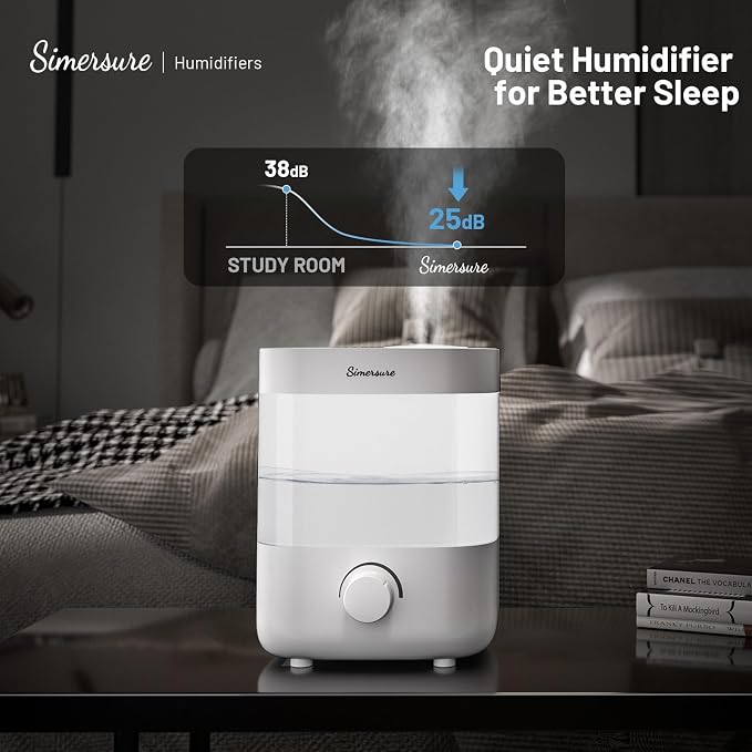 Top Fill Humidifier, 2L Water Tank for Bedroom, 28H Long Lasting New White Air Humidifier for Large Room, Ultra Quiet 25dB Cool Mist for Baby, Plants, Office, Easy to Clean & Fill - Image 5