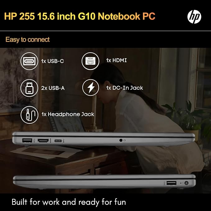 HP 255 G10 Laptop for Home or Work, 16GB RAM, 1TB SSD, 15.6" Full HD, Ryzen 3 7330U (Beat Intel i5-1135G7), HDMI, USB-C, Windows 11 Pro, Business and Fun Ready - Image 5