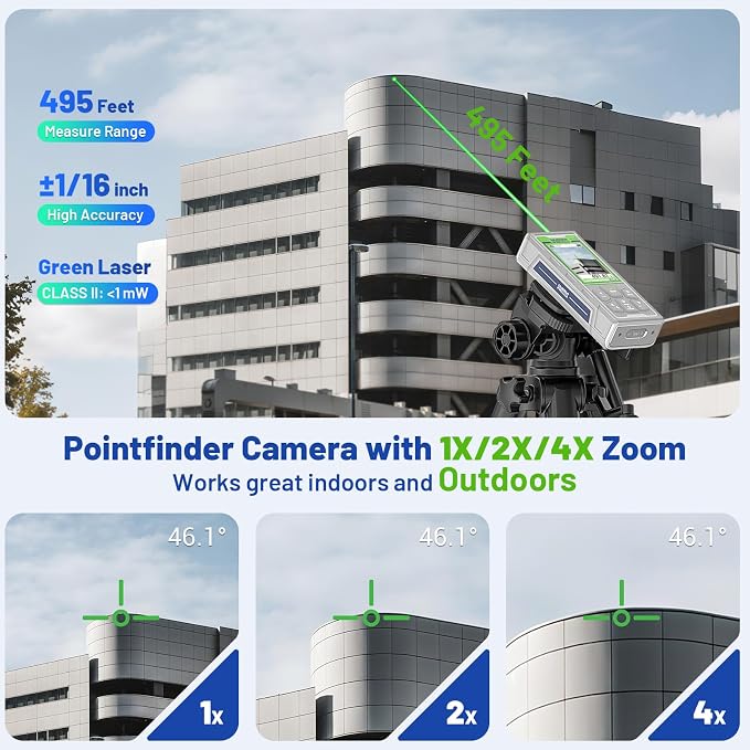 Huepar Pro Laser Measuring Tool, 495Ft Outdoor Laser Measure - Image 2