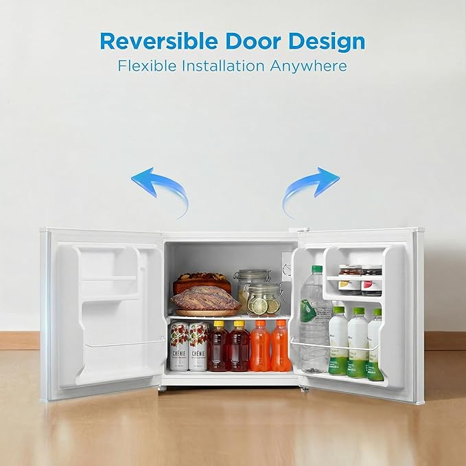 Midea 1.7 Cu.ft Mini Fridge, Energy Star Certified, Low Noise for Bedroom | Adjustable Thermostat, Reversible Door,Ideal for Dorm, Office,White - Image 5