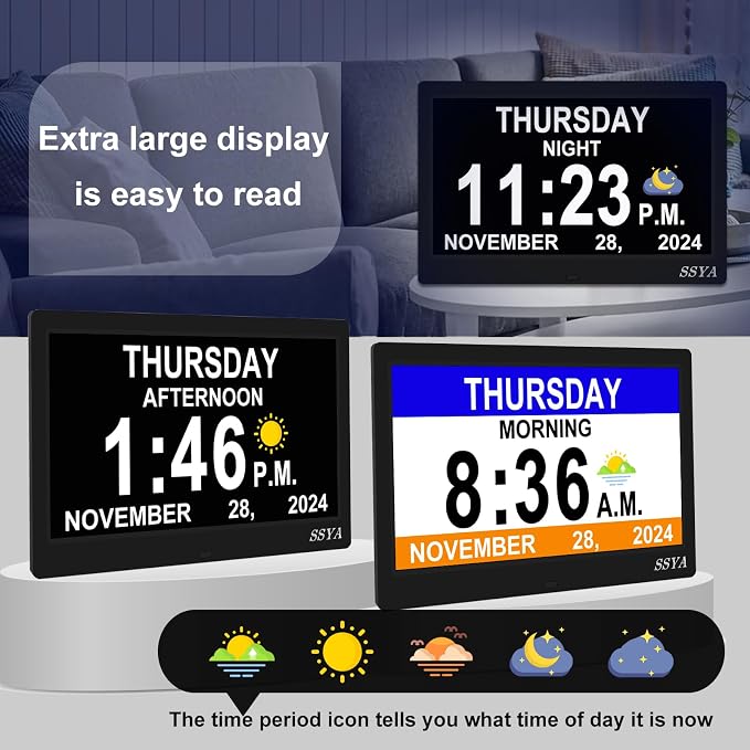 SSYA Dementia Clock for Seniors, Digital Clock - Image 2