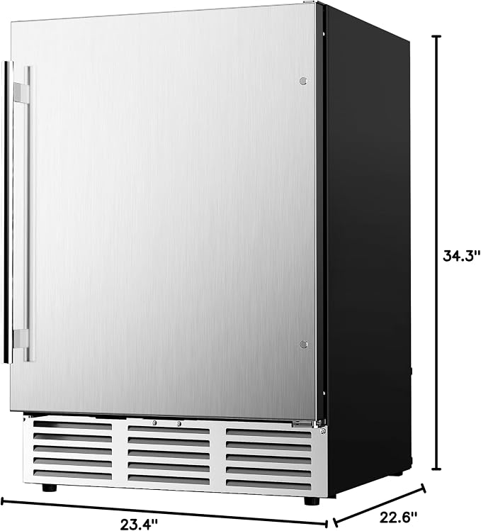24 Inch Beverage Refrigerator, 180 Cans Undercounter Beverage Fridge with Stainless Steel for Home and Patio Use, Outdoor Refrigerator for Soda, Beer, Wine - Image 8